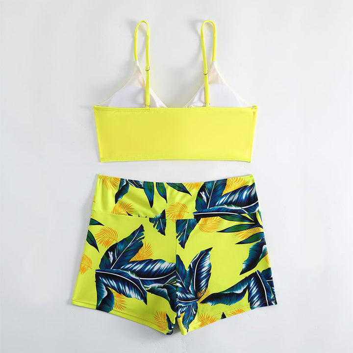 Dame Bikini-sæt med rynket top og sportiske shorts Stilla