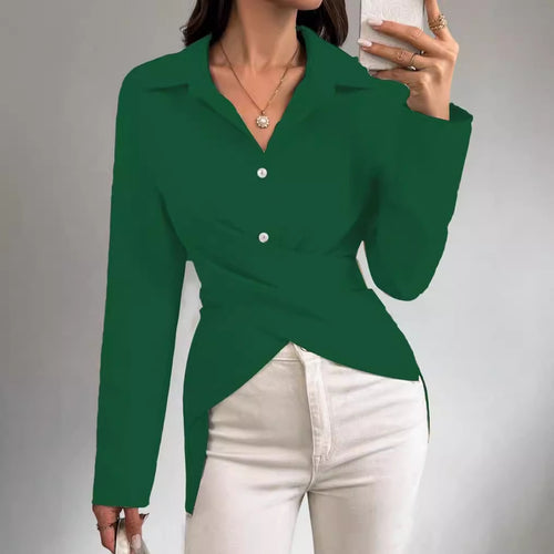Dame indpakning bluse med elegant krave og raffinerede detaljer Stilla