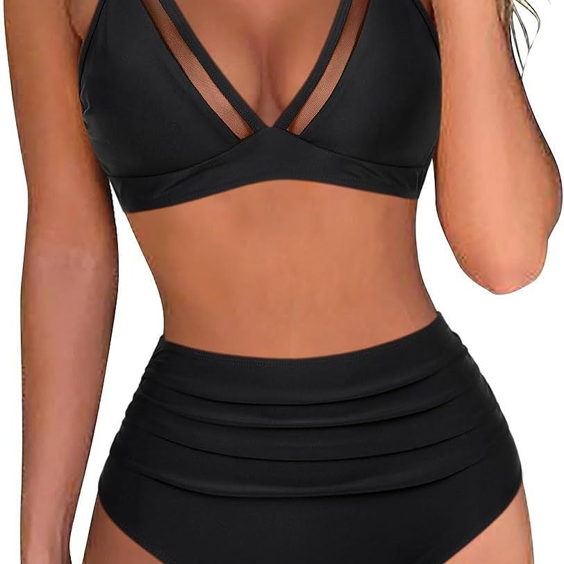 Dame Sporty Bikini-Sæt med raffinerede Mesh-detaljer Stilla