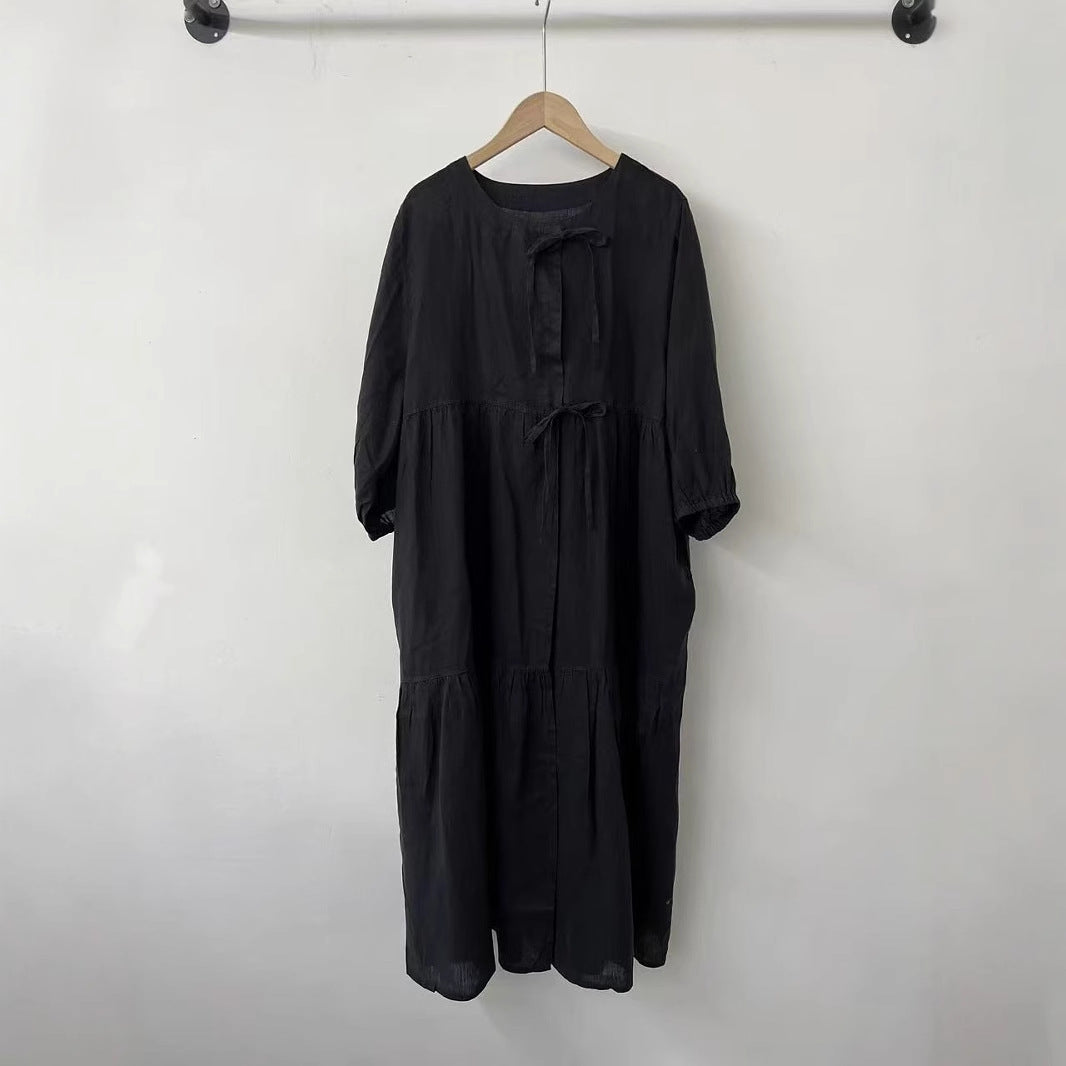 Femme Linned Bindebånd Maxi Kjole Stilla