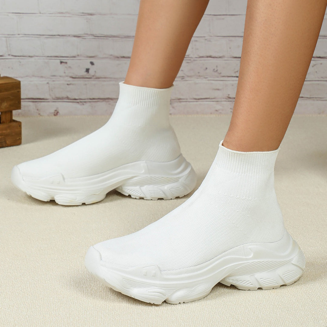 Dame Høj Strik-Sneakers med skridsikker sål Stilla