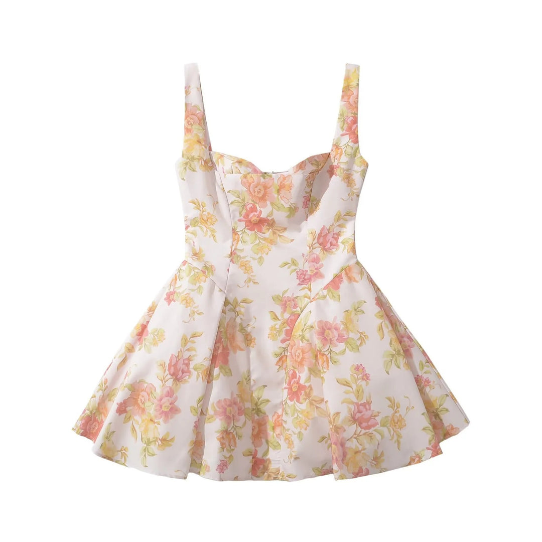Femme A-linje Floral Print Mini Kjole Stilla