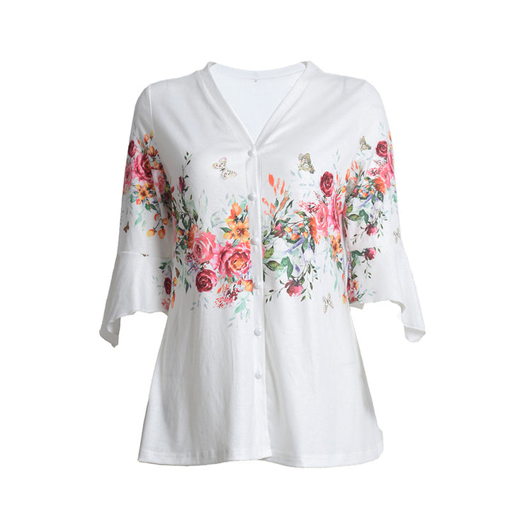 Damebluse med blomsterdesign Stilla