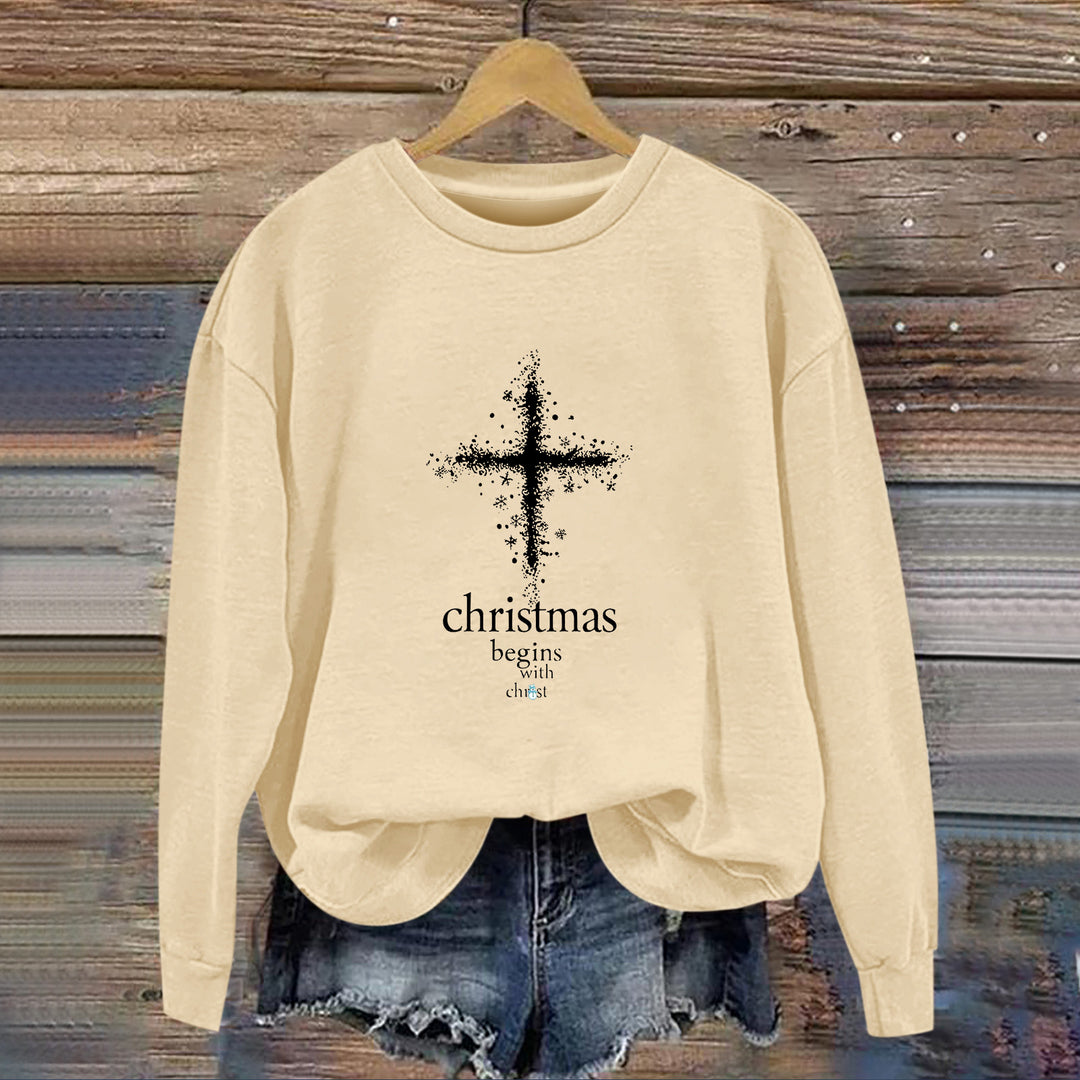 Kvinders sweatshirt med Christian motiv og blød inderside Stilla