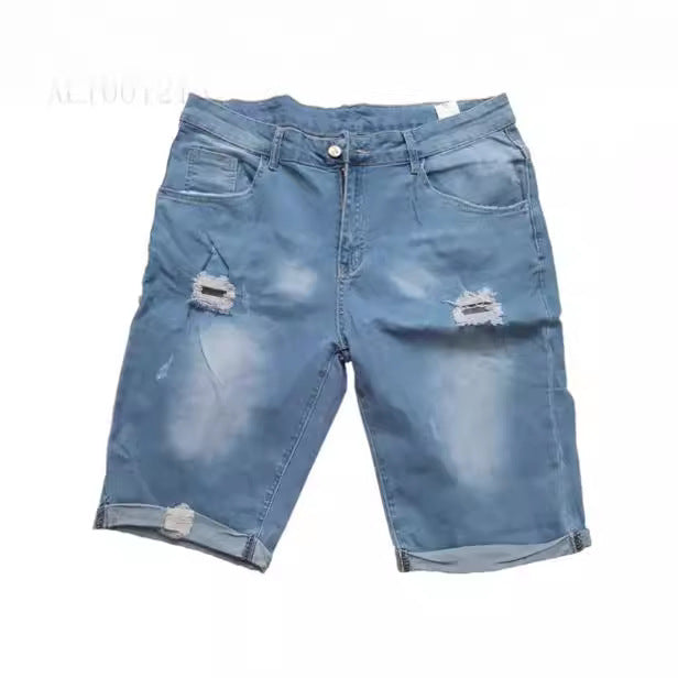 Herre kort jeans i afslappet Destroyed-stil med høj bærekomfort Stilla