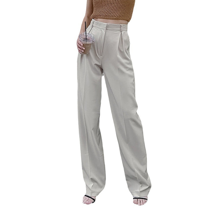 Dame bred High-Waist-bukser med elegant presselinje og komfortabel pasform Stilla