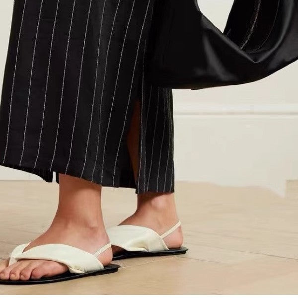 Dame Minimalistiske Tåseparator Sandaler med Justerbare Stropper Stilla