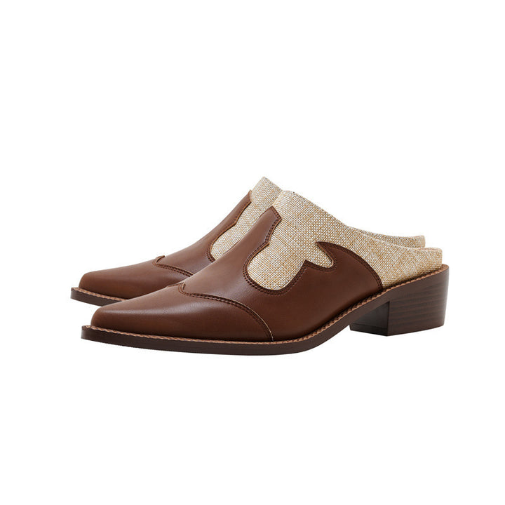 Femme Elegante Let Mules med Dekorativ Udsnitdesign Stilla