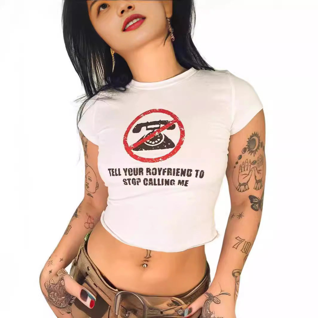 Dame Crop-T-shirt med dit kreative citat Skovae