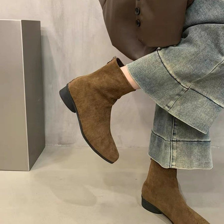 Femme Ultra-Komfort Nubuck Støvler med Blokhæl Stilla