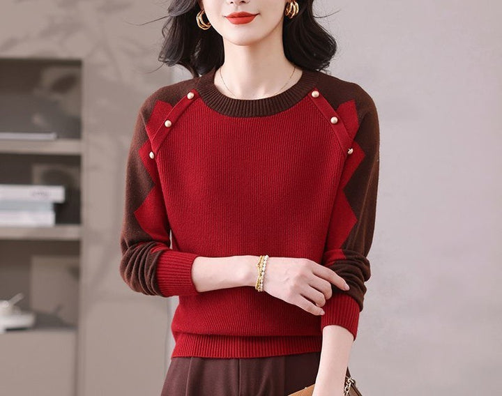 Dame casual sweater med iøjnefaldende applikationer Stilla