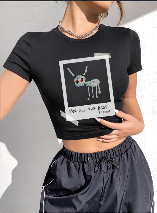 Dame Crop-Top med innovativt edderkopp-net design Skovae