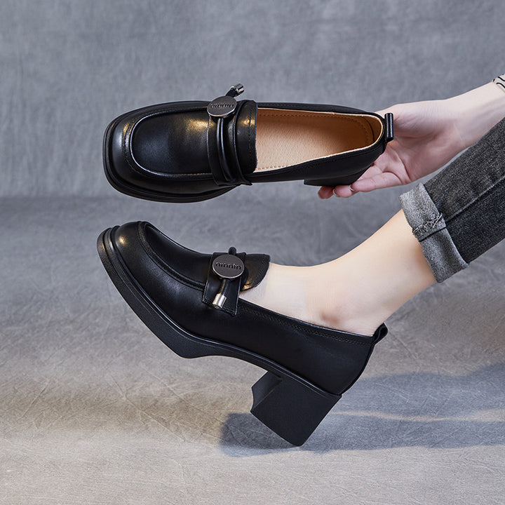 Dame Chic Blokhæl Slip-ons med dekorative accenter Stilla