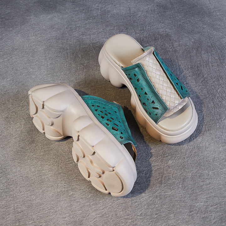 Femme Stylish Plattform Slide Sandaler med unik udskæringsdesign Stilla