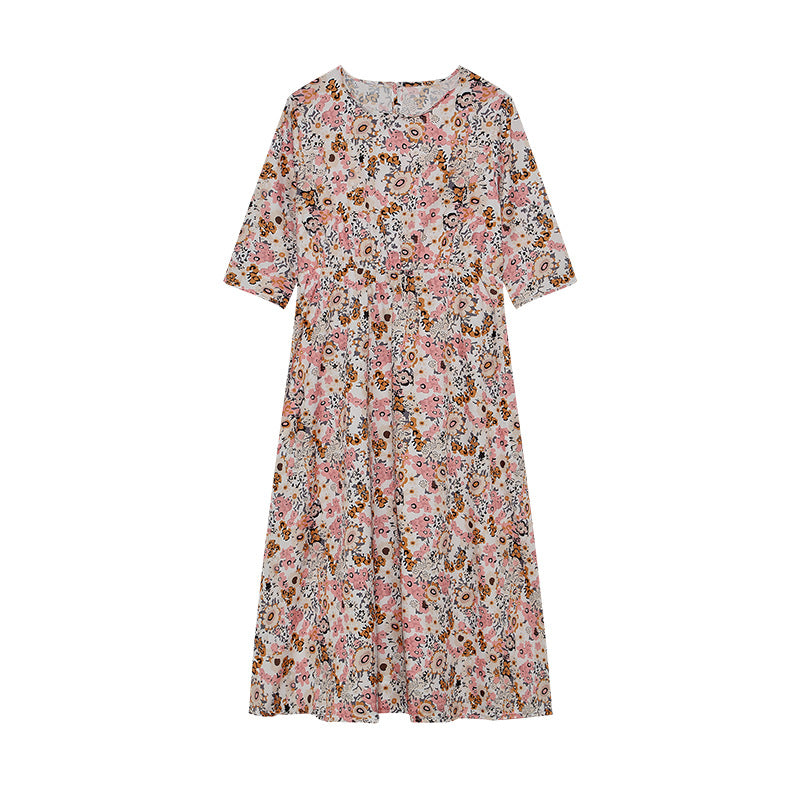 Kvinder Blomster Kjole A-Linje Midi Stilla