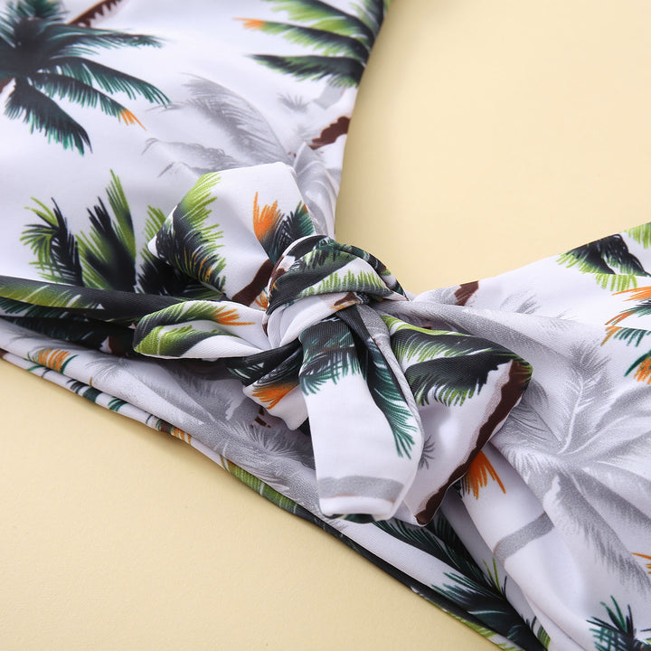 Dame Bikini-sæt med trendy knude-design og høj benudskæring Stilla