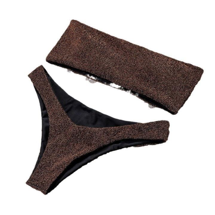 Dame bikini-sæt med glitrende accenter og elegant bandeau-top Stilla