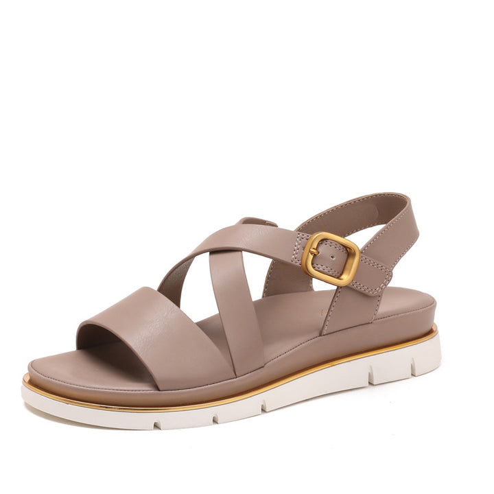 Dame sandaler med stilfuldt krydsremdesign og komfortabel sål Stilla