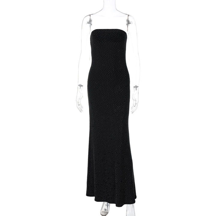 Dame Elegant Maxikjole med skulderfri design og glitrende accenter Stilla