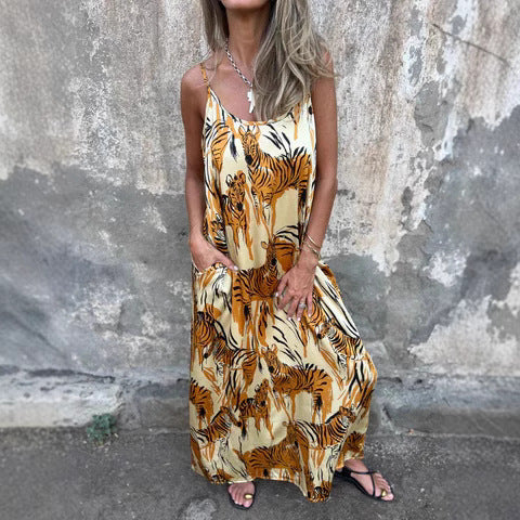 Femme Tropisk Tryk Maxi Kjole Stilla