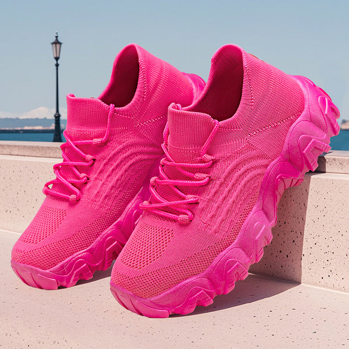 Dame Komfortable Sport-Sneakers med elastisk mesh-overdel og skridsikker sål Stilla