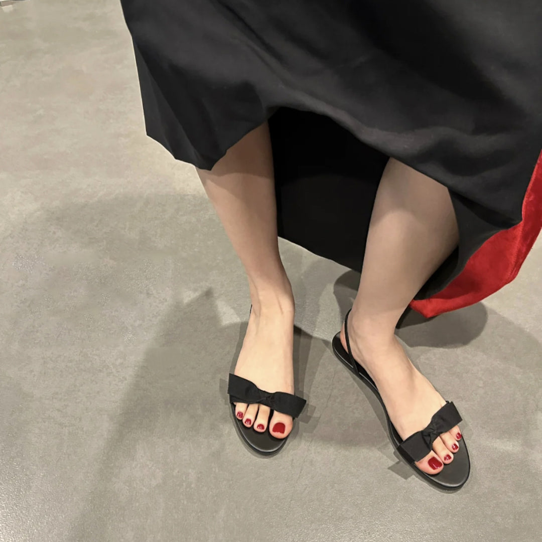 Dame Stilfulde Sløjfe-Detail Slide-Sandaler Stilla