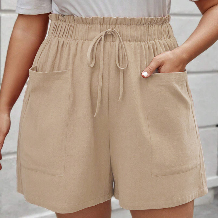 Dame sommerlige high-waist shorts med praktiske lommer og elastisk talje Skovae