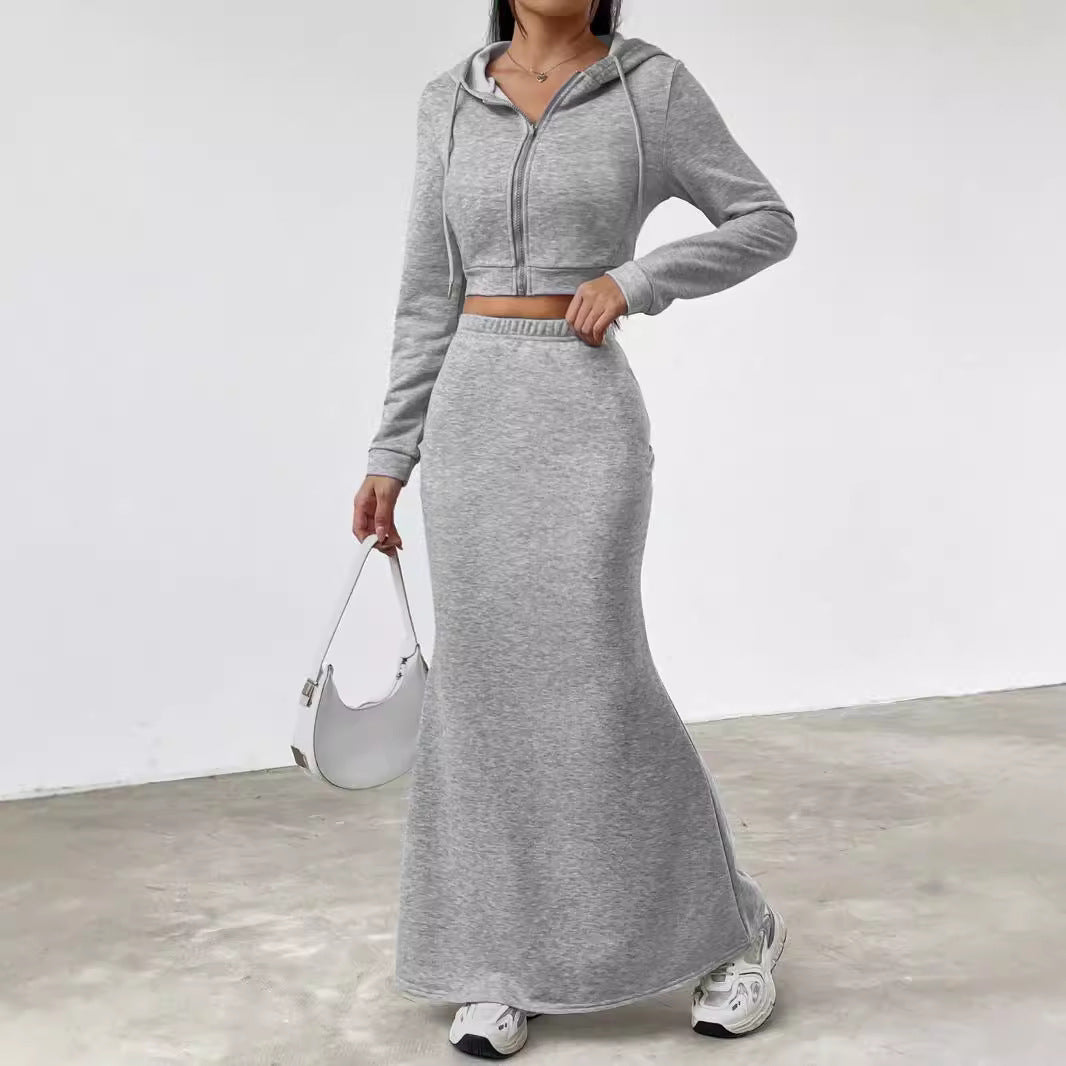 Dame Sporty Crop-Top med Maxi-Nederdel Stilla