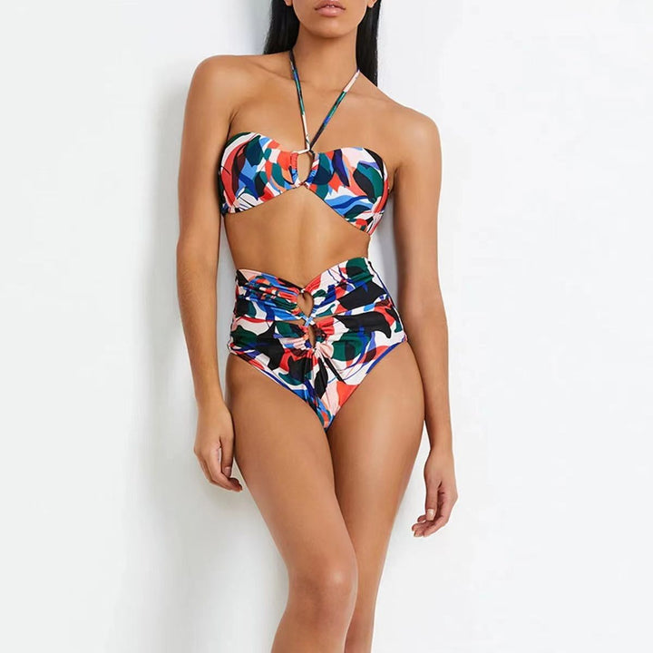 Dame To-delt Bikini- og Maxiskørt-sæt med elegant Blomsterdesign Stilla