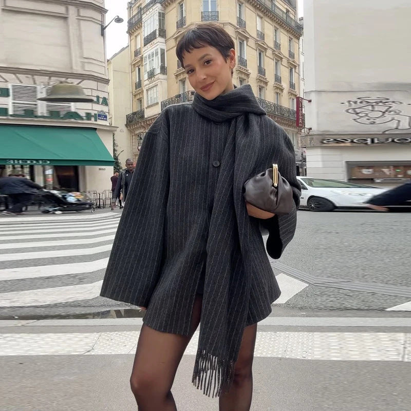 Dame Mode Cape Cut Frakke Stilla