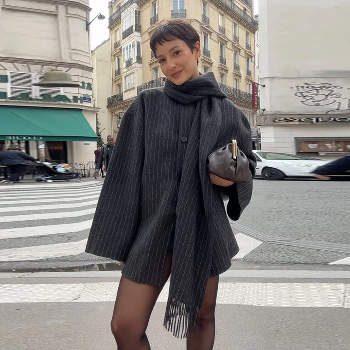 Dame Mode Cape Cut Frakke Stilla