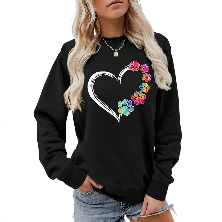 Kvinders sweatshirt med kreativ pote hjerte design Stilla