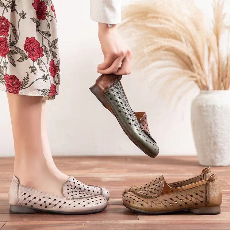 Dame Elegante flettede Ballerinas med åndbar struktur Stilla