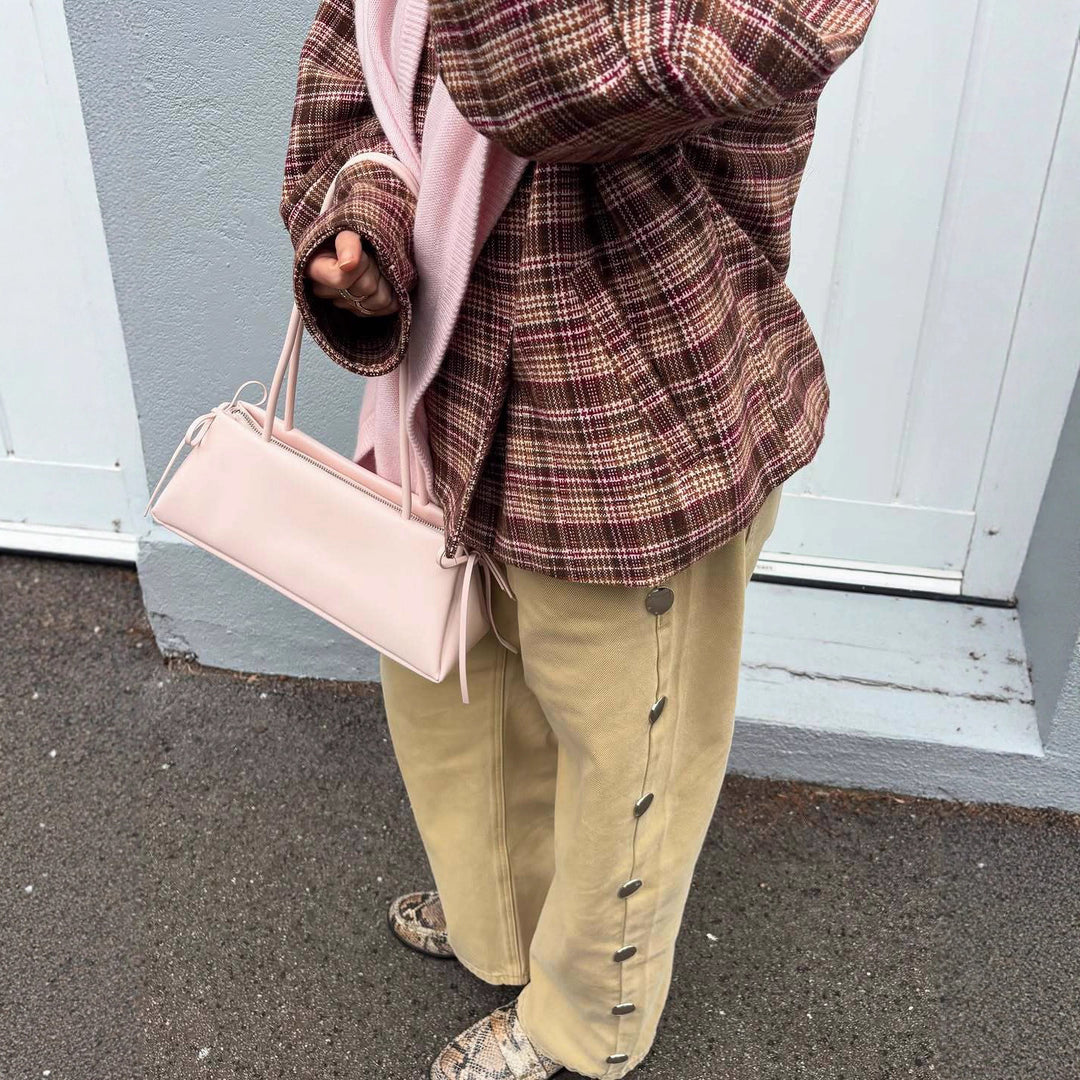 Kvinderne stilfulde ternede jakke i trendy oversized snit Stilla