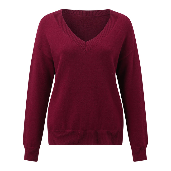 Dame elegant V-hals pullover Stilla