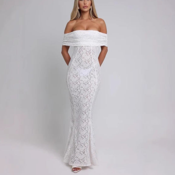 Dame Off-Shoulder Spidskjole med elegant tætsiddende snit Stilla