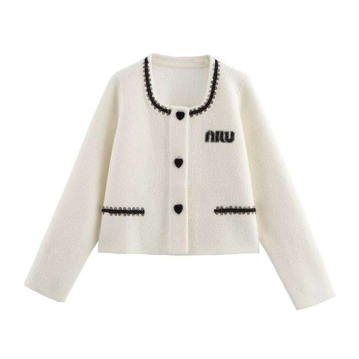 Femme Charmant Tekstureret Strik Cardigan Stilla