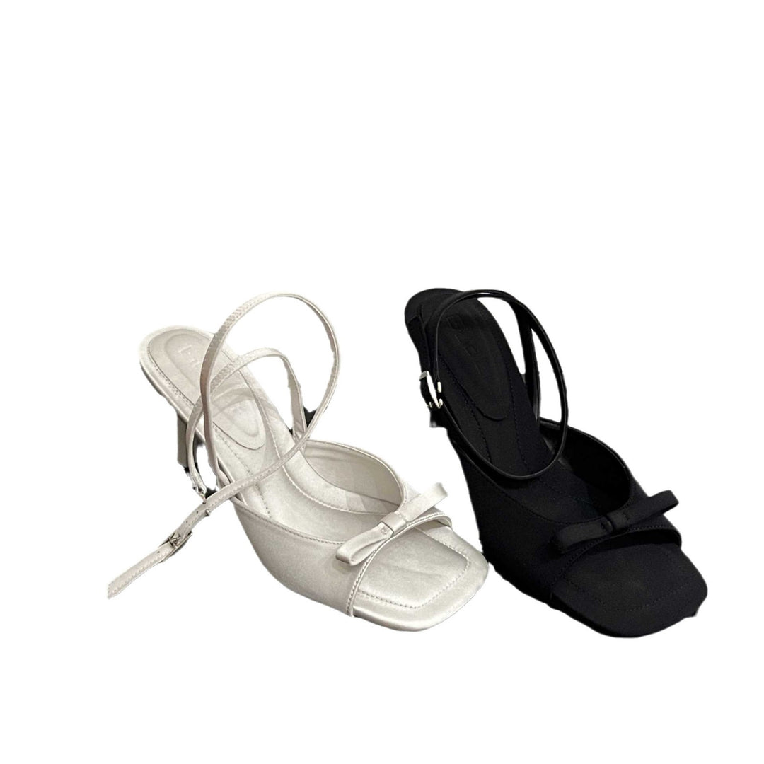 Dame Elegant Slingback Hæle med dekorativt Bånd-Detail og filigran Remdesign Stilla
