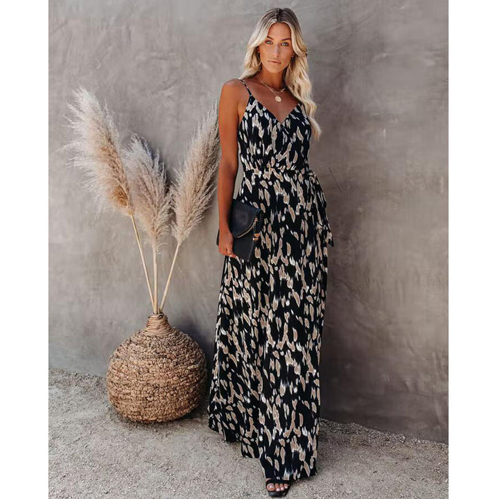 Femme Elegantes Maxi Kjole med sidelifting design Stilla