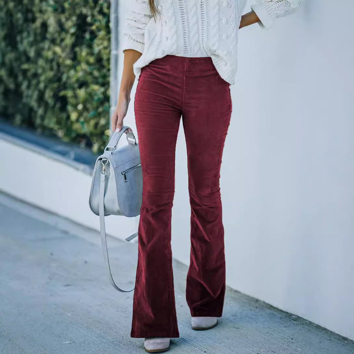 Dame behagelig og elegant Cord-Flared-bukser Stilla