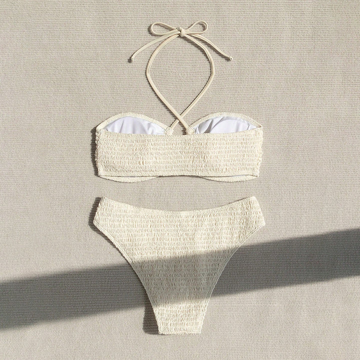 Dame Smocked Bandeau Bikini Sæt Stilla