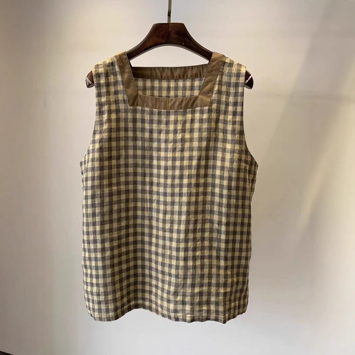 Femme Stilfulde Gingham Ærmeløst Top Stilla