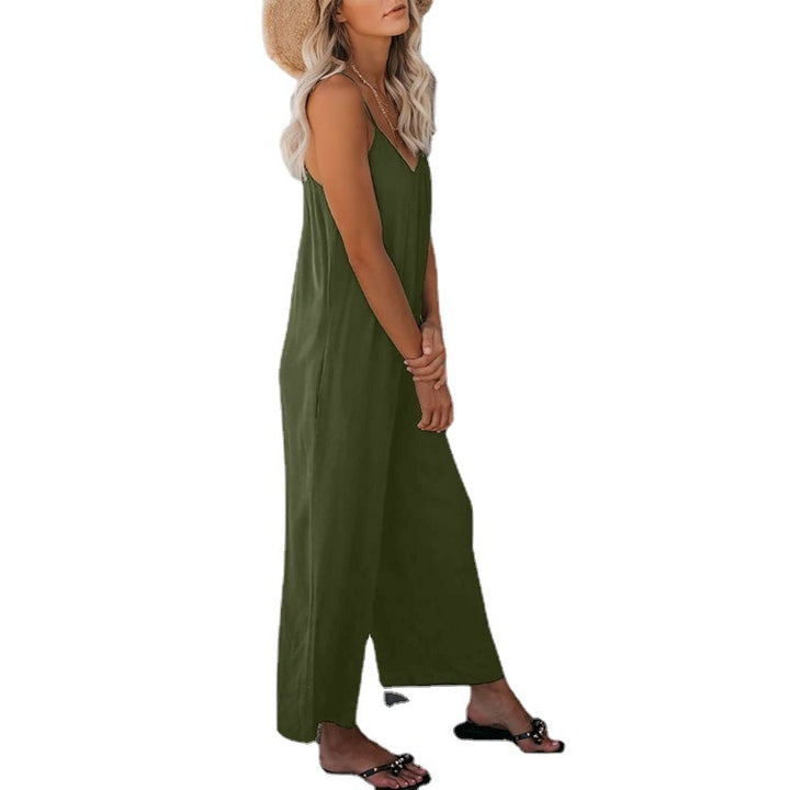 Dame Elegant Jumpsuit med svajende snit og fine spaghetti-stropper Stilla