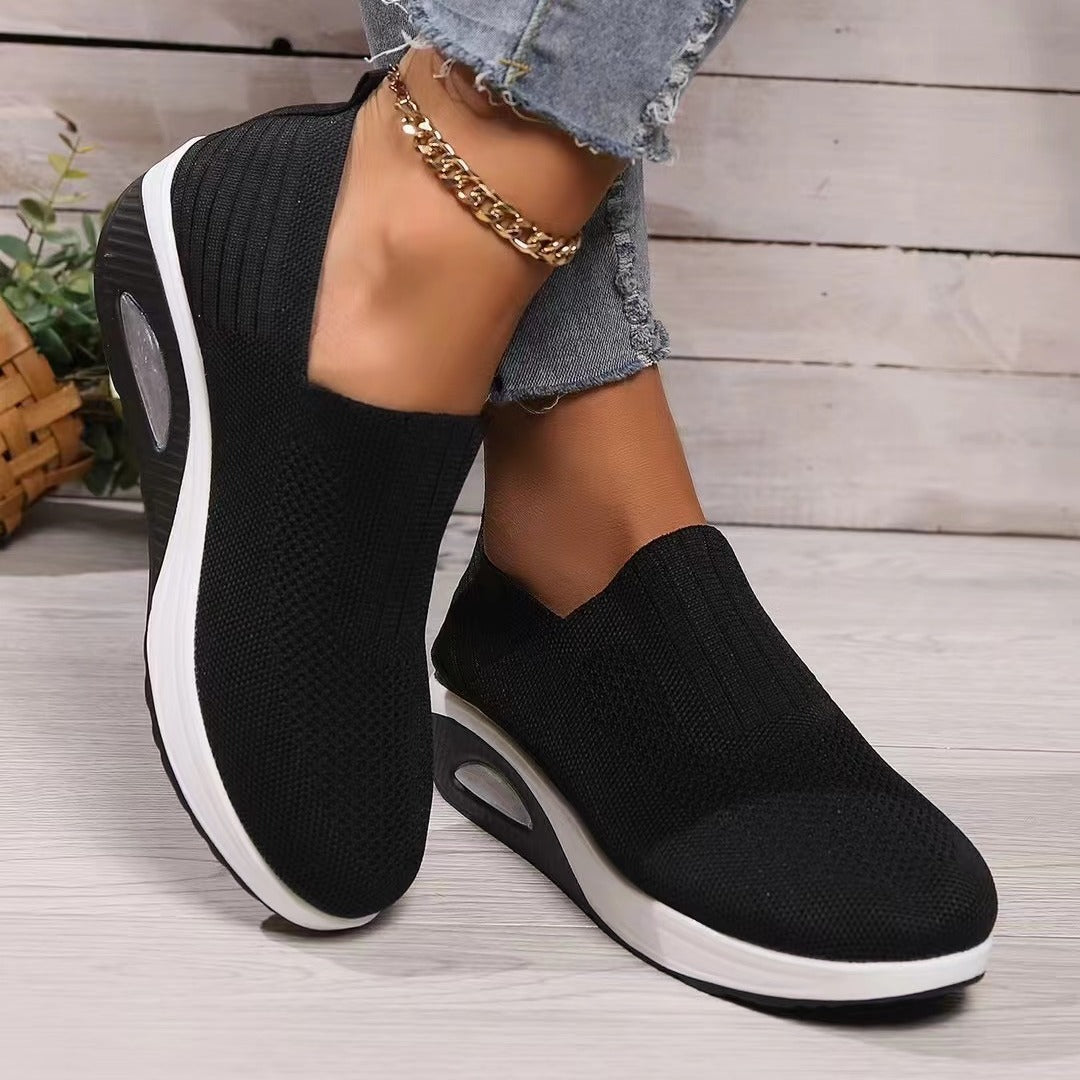 Dame Behagelige Slip-On Sneakers med åndbart overmateriale og Flex-Sål Stilla