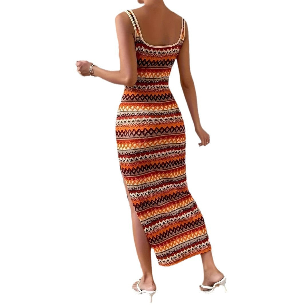Stribet maxi slipdress til kvinder Stilla