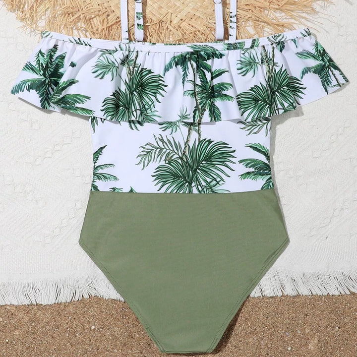Kvinder Off-Shoulder Tropisk Print One-Piece Badedragt Stilla