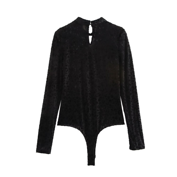 Dame Langærmet Leopard Print Body Stilla
