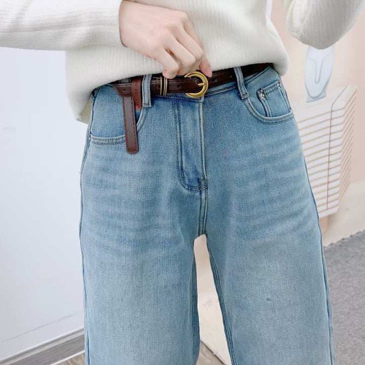 Dame Løst skårne jeans med høj talje og afslappet pasform Stilla