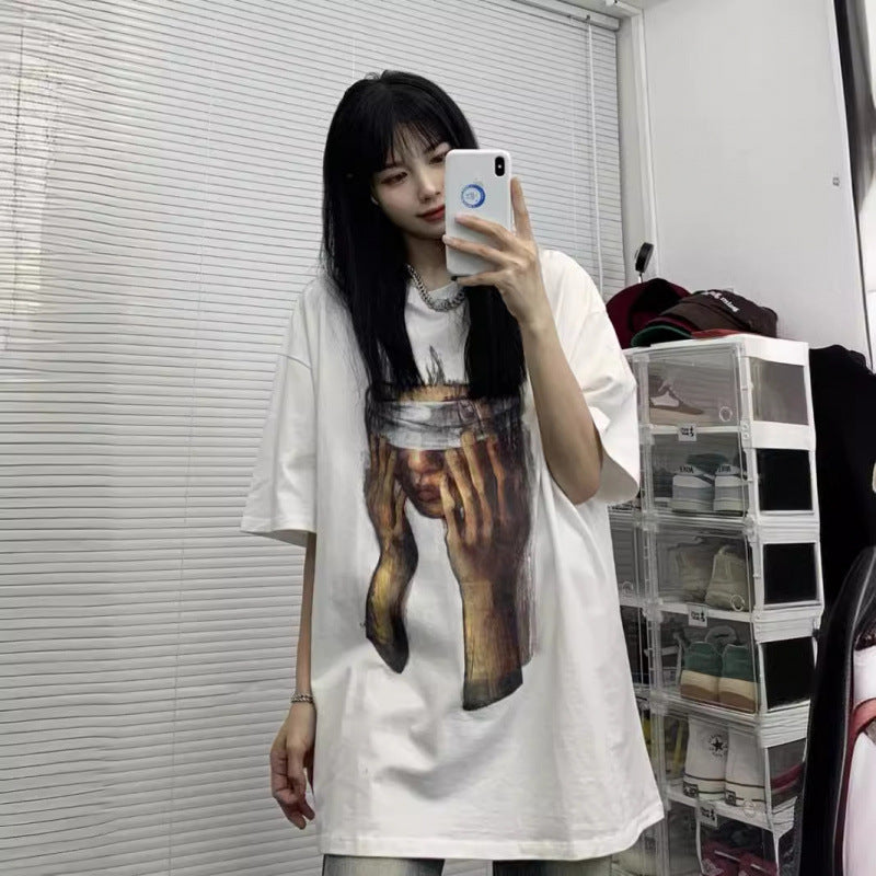 Dame Kunstnerisk Oversized-T-Shirt med kunstnerisk motiv Stilla