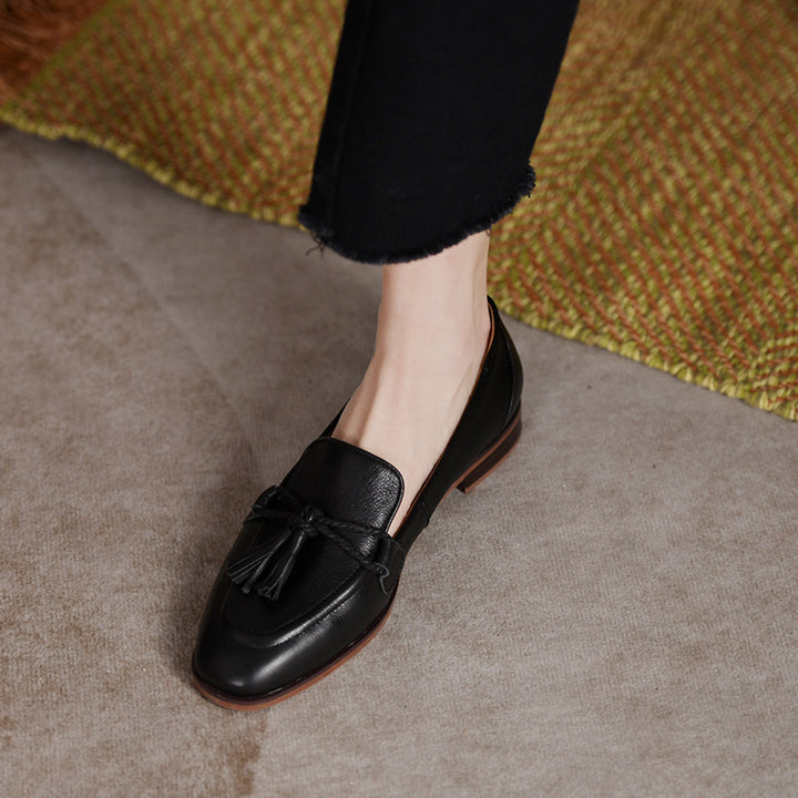 Herrer læder slip-ons med frynse detalje Stilla